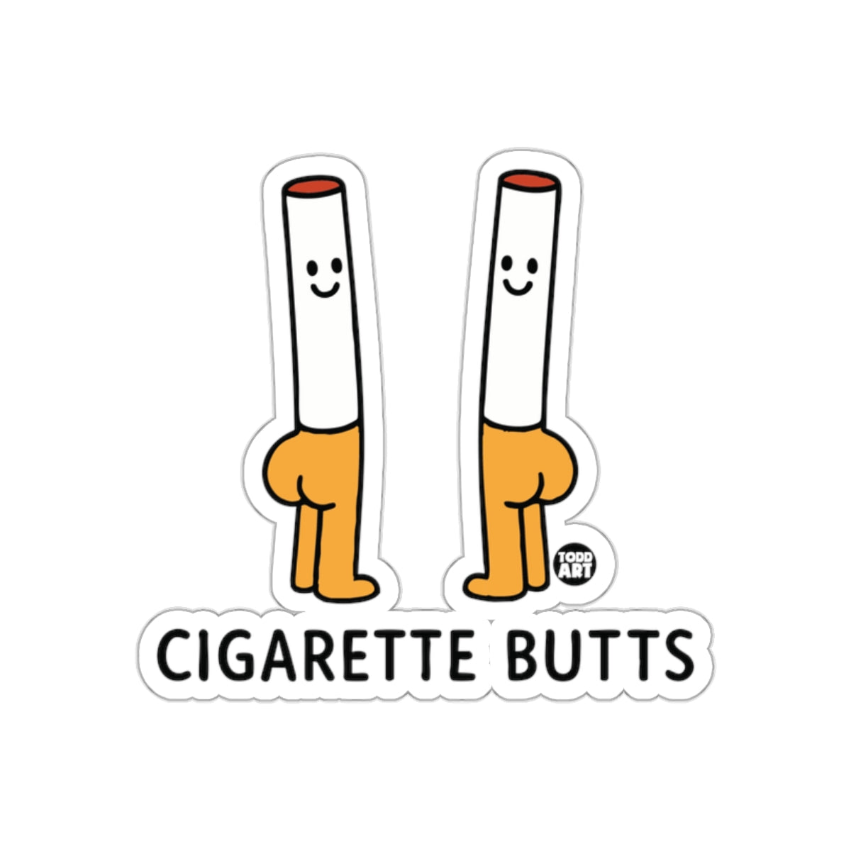 Funny Cigarette Butts Cartoon Sticker by Todd Art