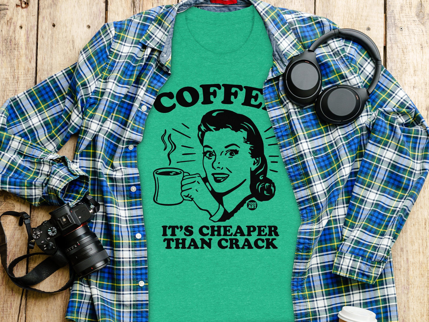 Coffee It's Cheaper Than Crack Graphic T-Shirt product