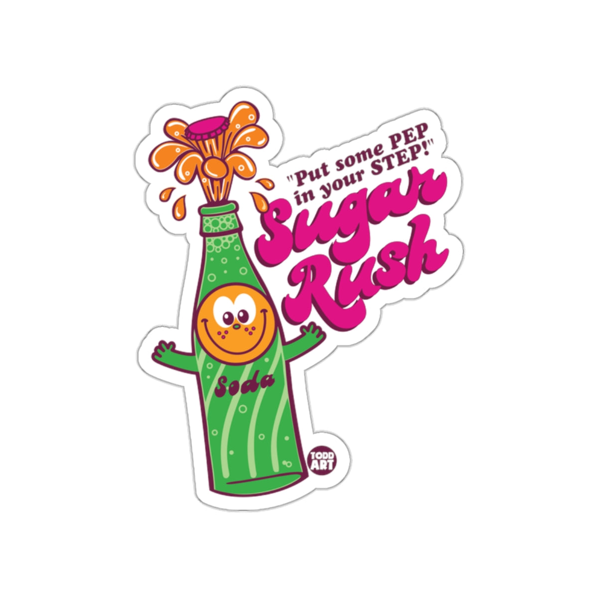 Sugar Rush 'Put Some PEP in Your STEP' soda product