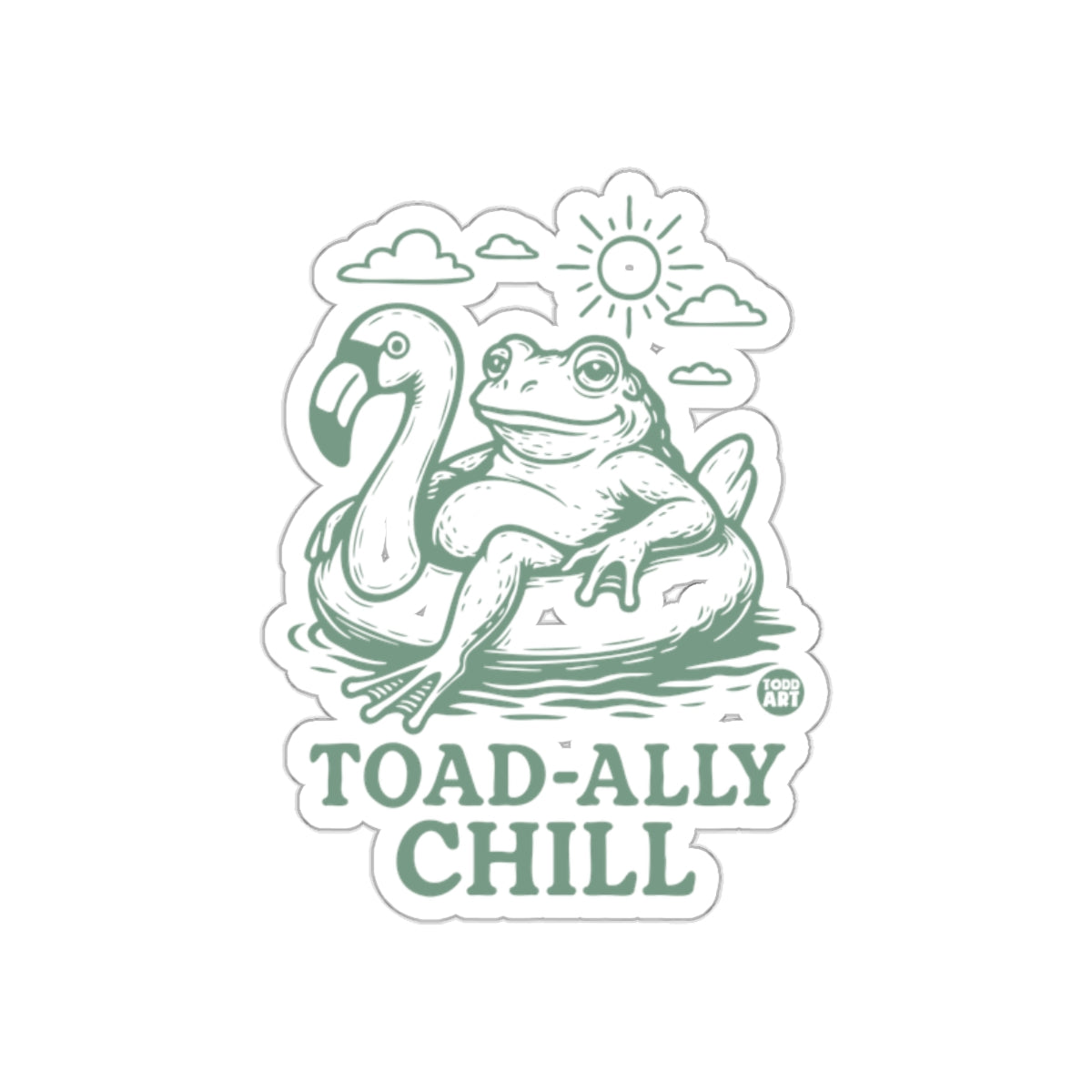 Toad-ally Chill Frog Relaxing Sticker