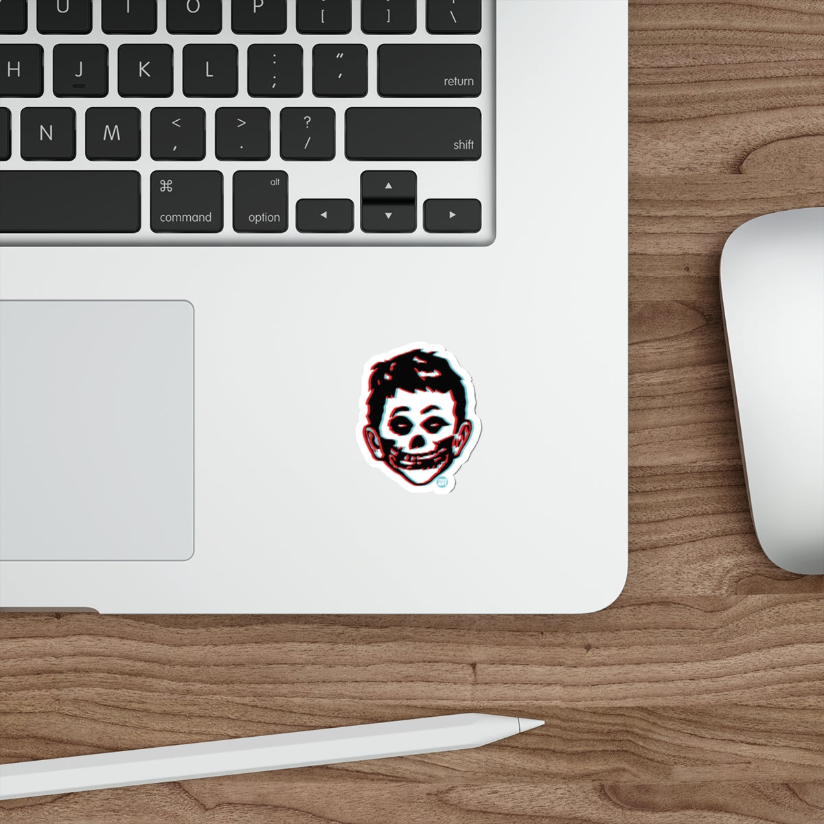 Vintage 3D Skull Face Art Sticker for Laptops and Gadgets