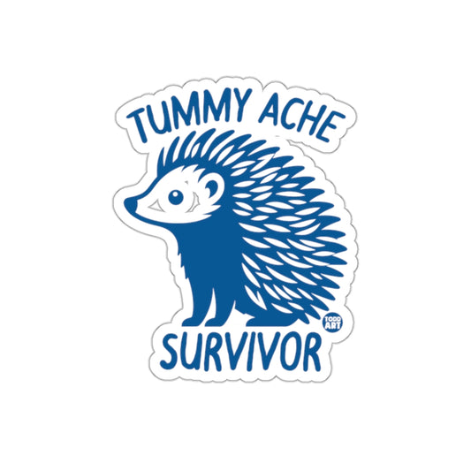 Tummy Ache Survivor Cute Hedgehog Design Sticker