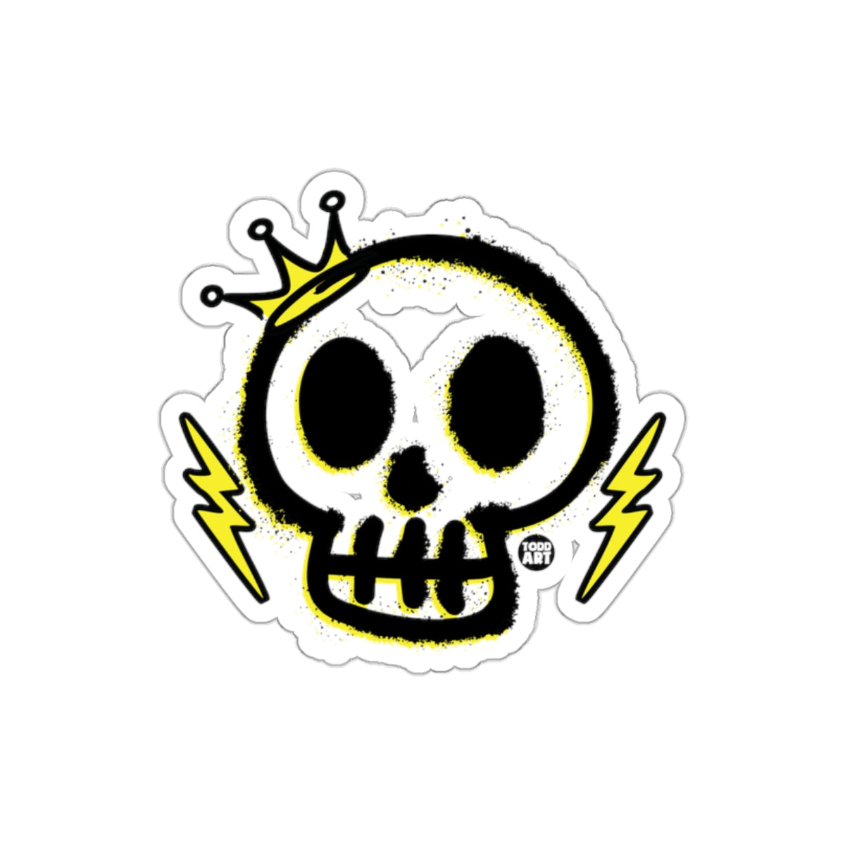 Skull With Crown and Lightning Bolts Design Cool Stickers