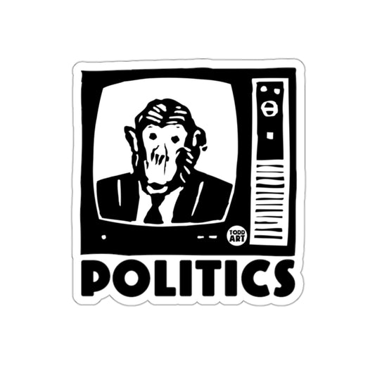 Politics TV Monkey Illustration Unique Sticker