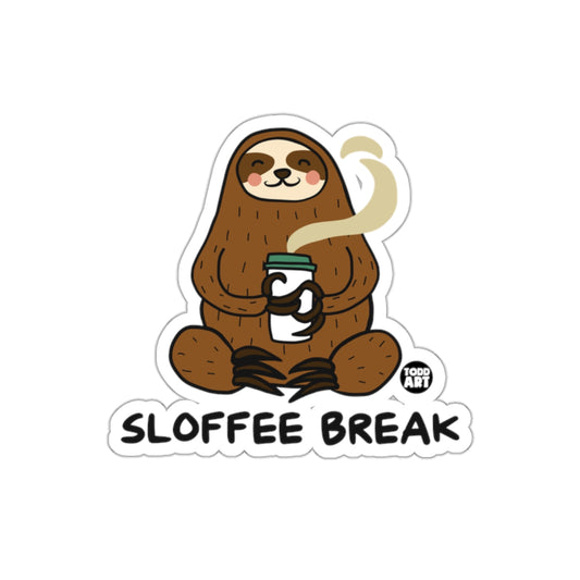 Sloffee Break Sloth With Coffee Cup Funny Stickers