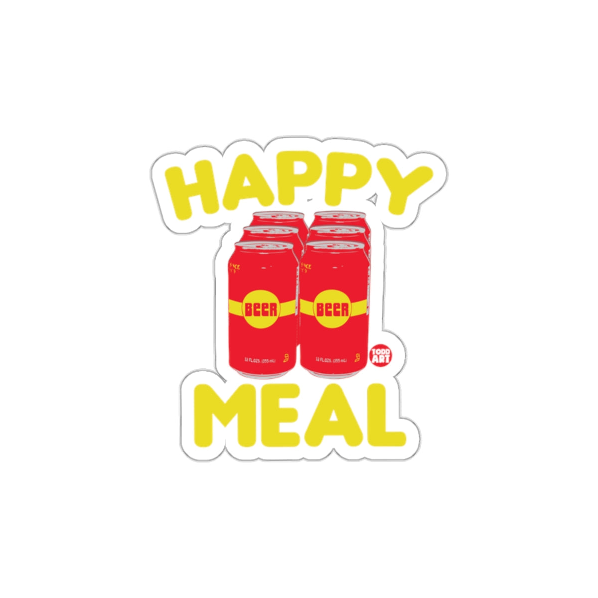 Happy Meal Beer Can Design Sticker Fun Product