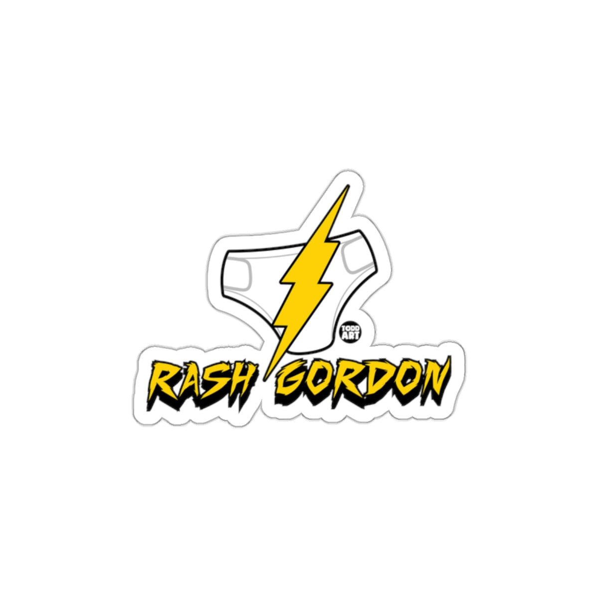 Rash Gordon Lightning Yellow Design Sticker