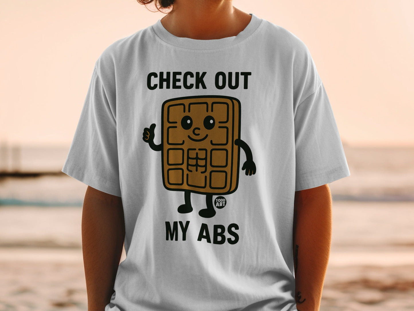 Check Out My Abs Waffle Graphic T-shirt Design