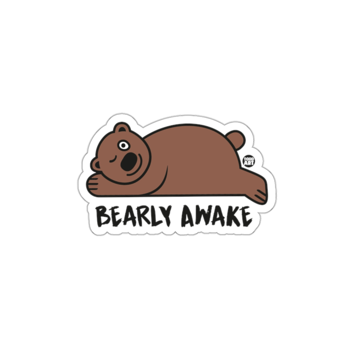 Bearly Awake Sleeping Bear Sticker Fun Sleep Decor