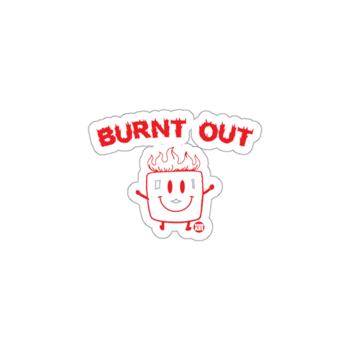 Burnt Out Cute Cartoon Character Sticker product