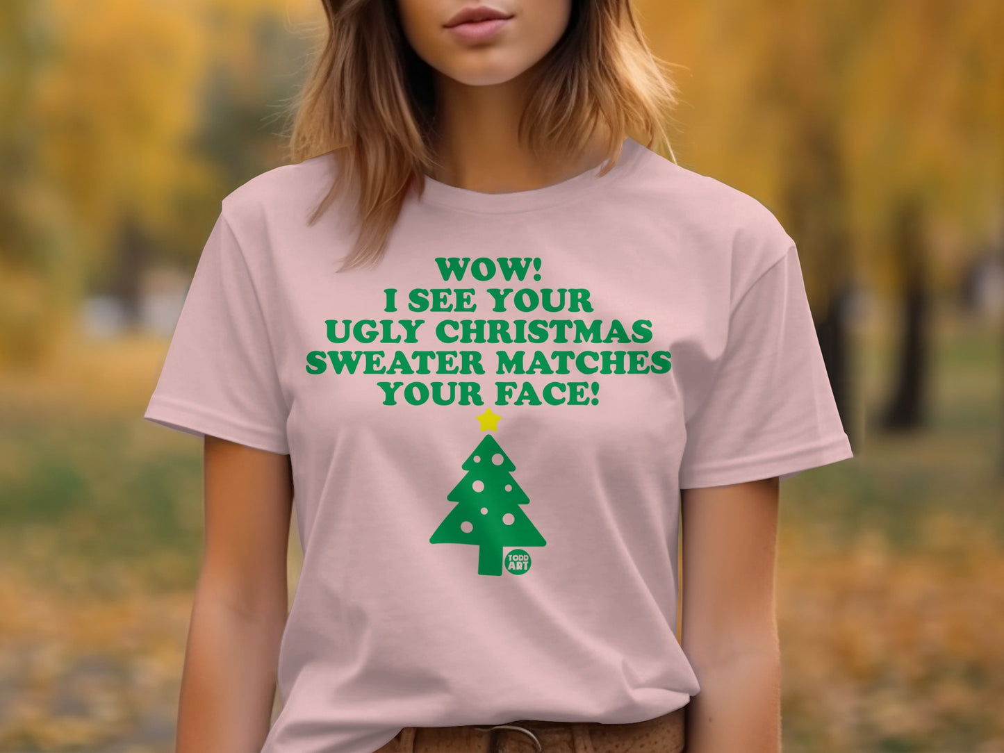 Wow Ugly Christmas Sweater Matches Your Face T-shirt product
