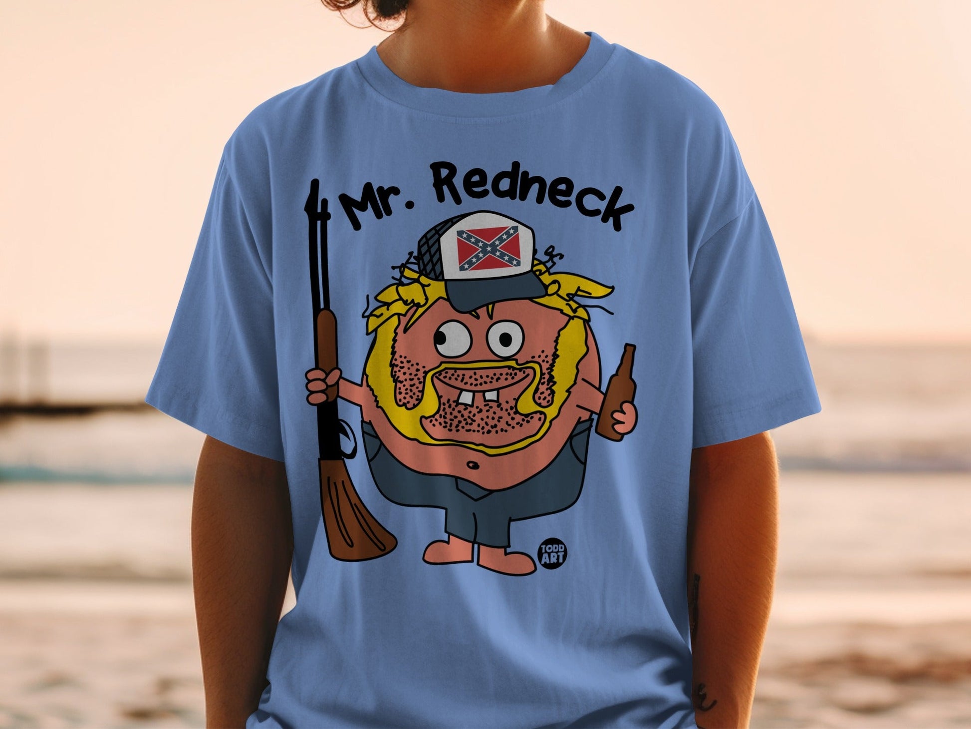 Mr. Redneck Cartoon Character Graphic Shirt