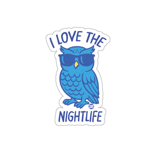 I Love The Nightlife Cool Owl Illustration Stickers