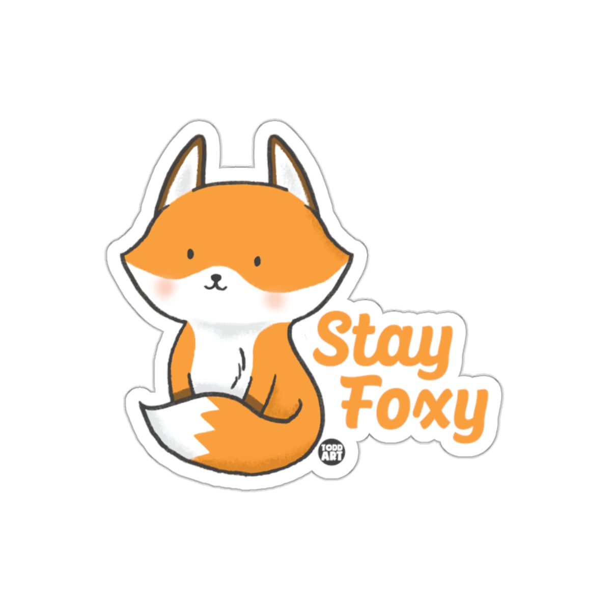 Stay Foxy Cute Orange Fox Illustration Sticker