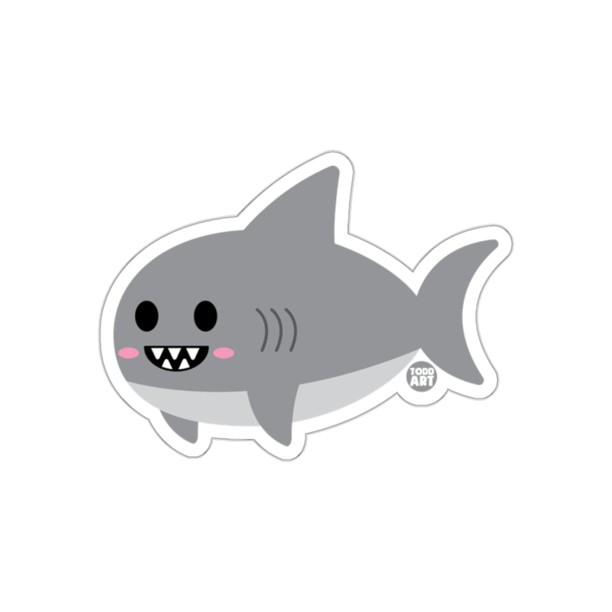 Cute Smiling Cartoon Shark Todd Art Sticker