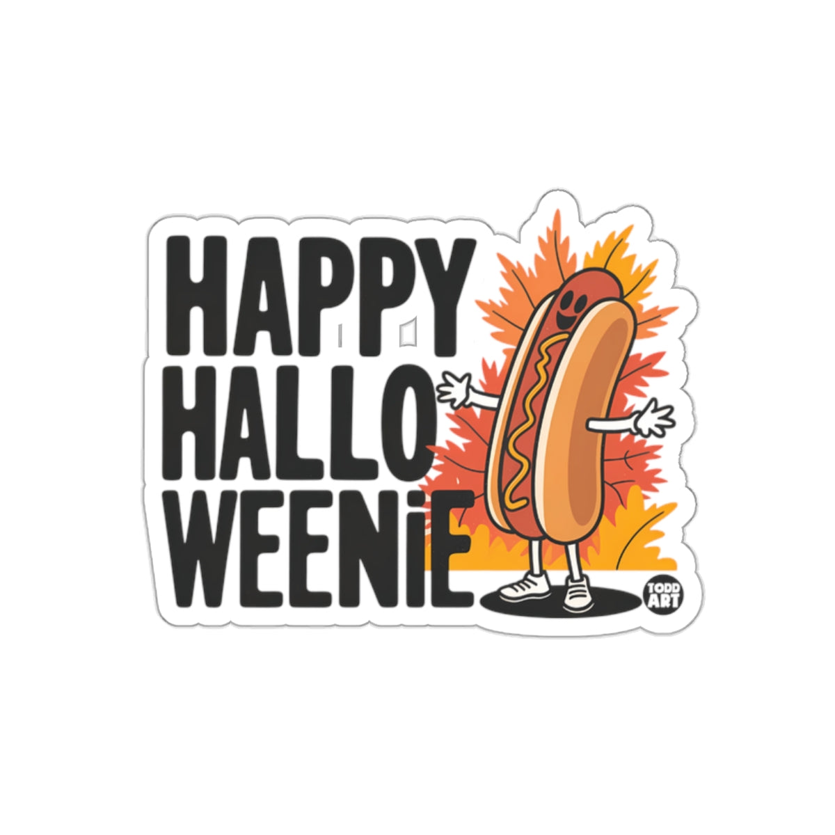Happy Halloweenie Funny Hot Dog Sticker