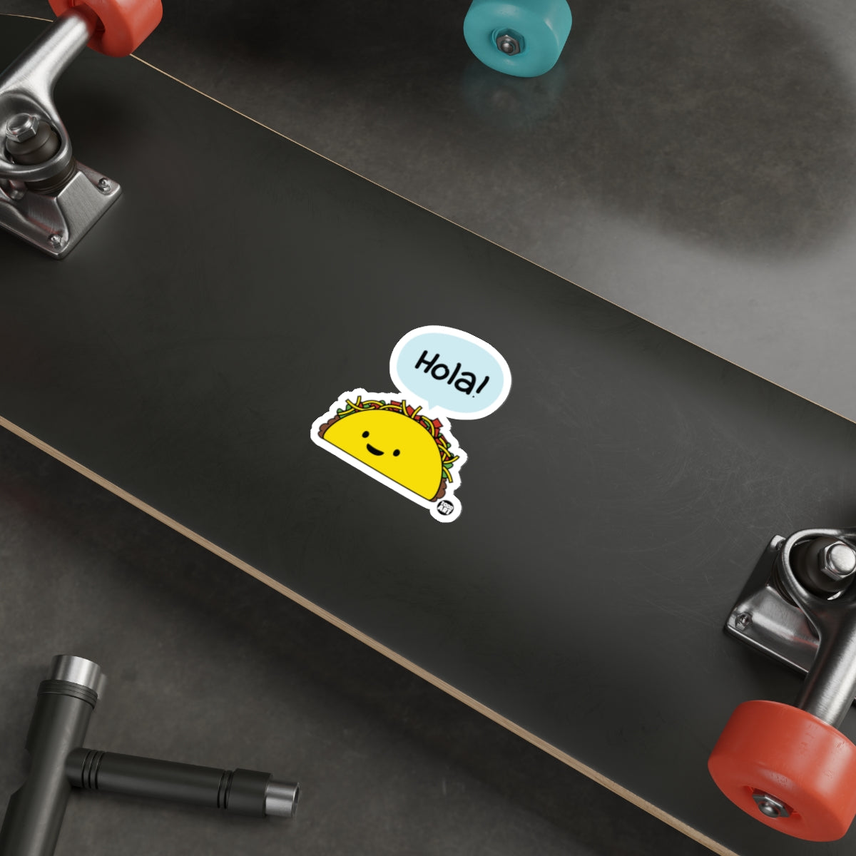 Cute Happy Taco Says Hola Cartoon Character Sticker 