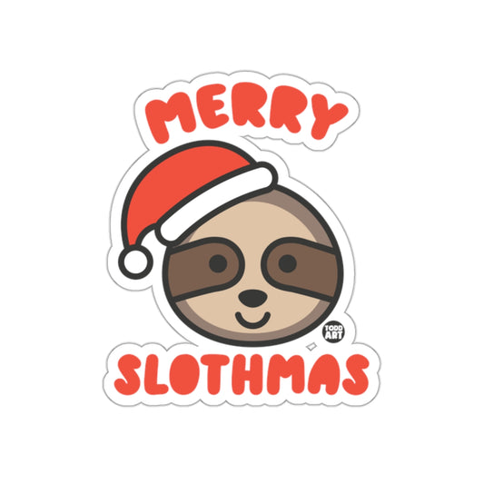 Merry Slothmas Cute Sloth Christmas Sticker