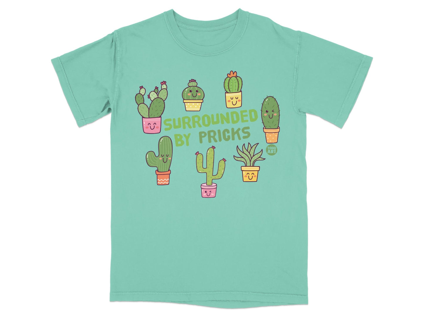 Surrounded By Pricks Cute Cactus Graphic T-Shirt Product