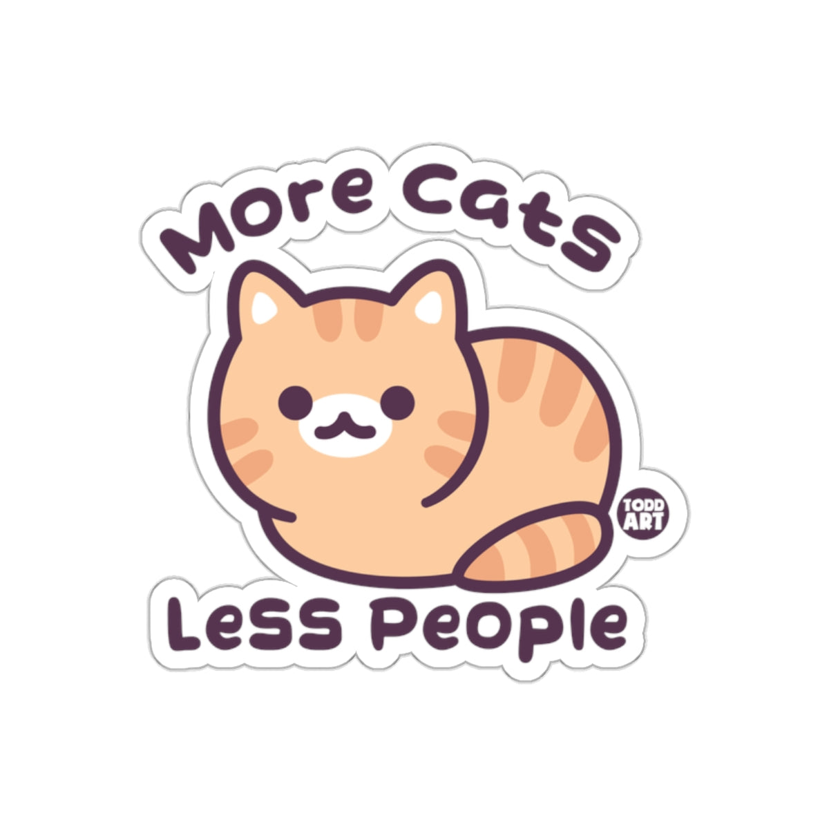 More Cats Less People Cute Cat Sticker