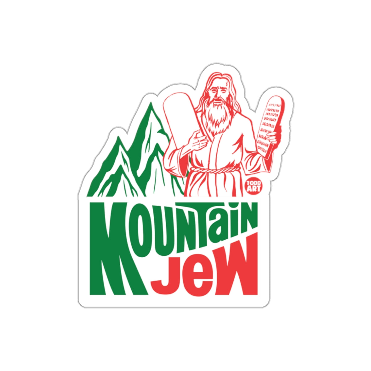 Mountain Jew Sticker - Funny Religious Themed Artwork Decoration