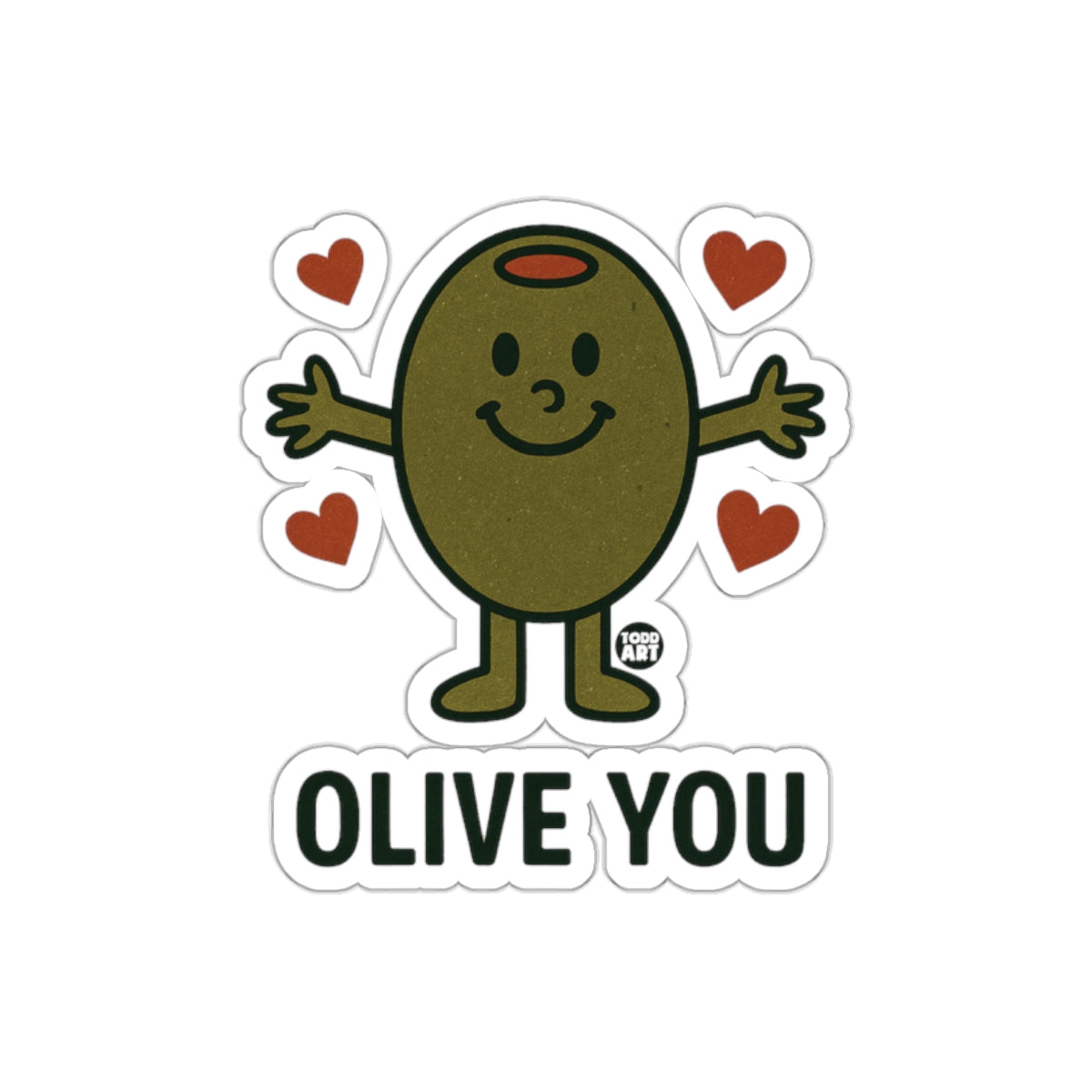 Olive You Cute Cartoon Character Sticker