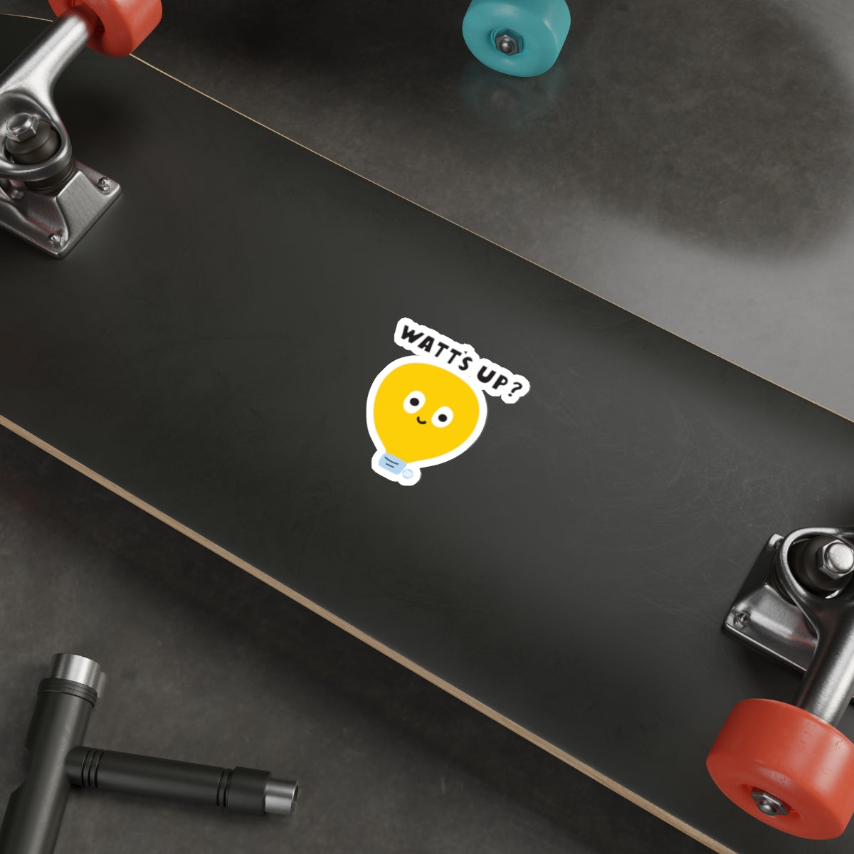 Fun and Playful 'Watt's Up?' Sticker for Your Gear