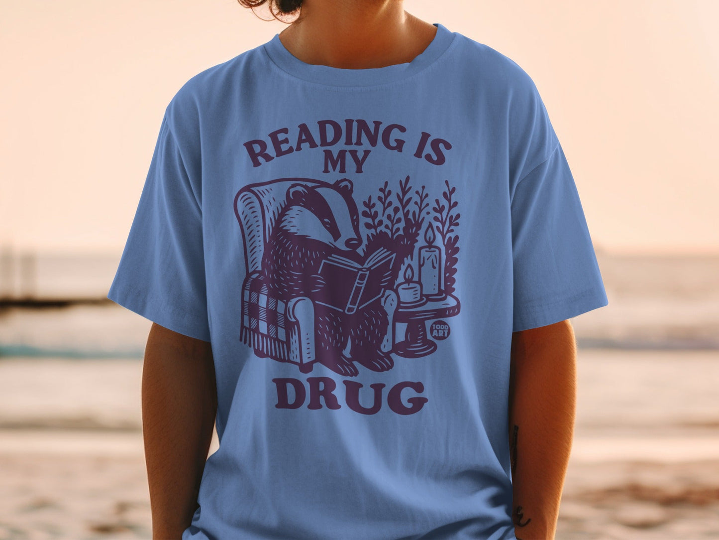 Reading Is My Drug Badger Design T-Shirt
