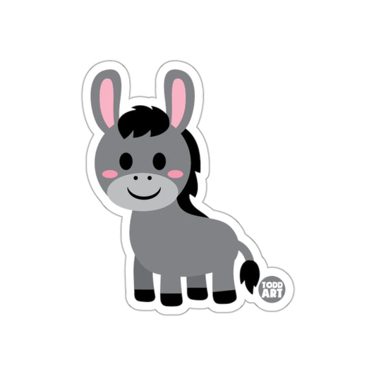 Adorable Cartoon Donkey Art Print for Children Decor