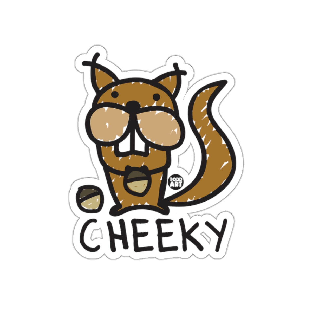 Todd Art Cheeky Squirrel Illustration Design Stickers