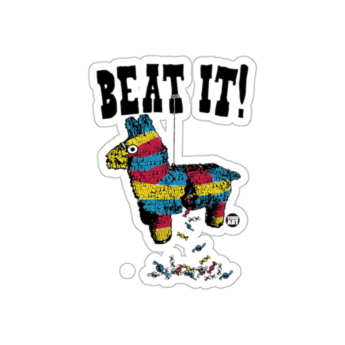 Beat It Pinata Theme Candy Party Fun Sticker