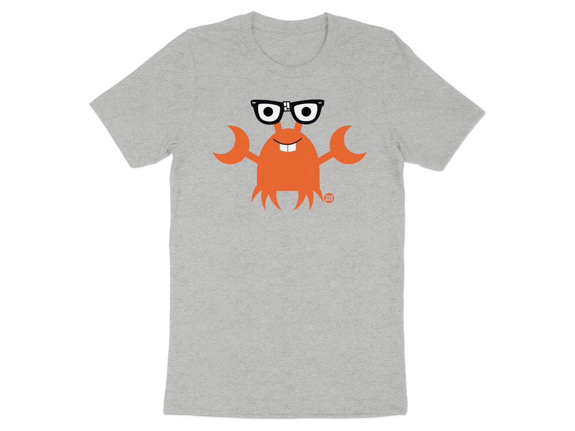 Cool Geeky Crab with Glasses Graphic Tee