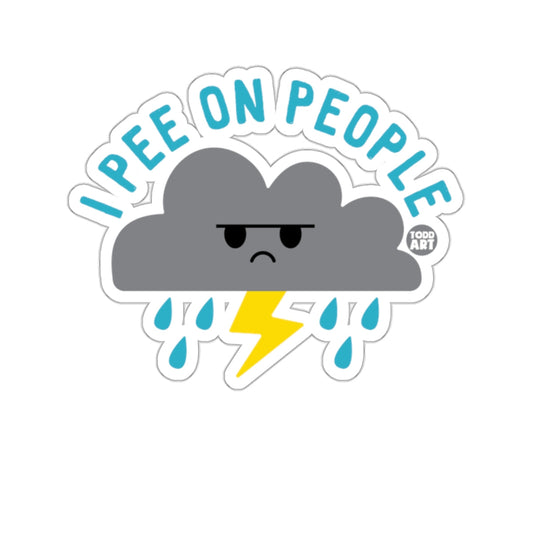 I Pee On People Cloud Todd Art Fun Weather Humor sticker