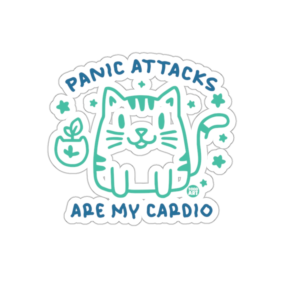Panic Attacks Are My Cardio Cat Sticker