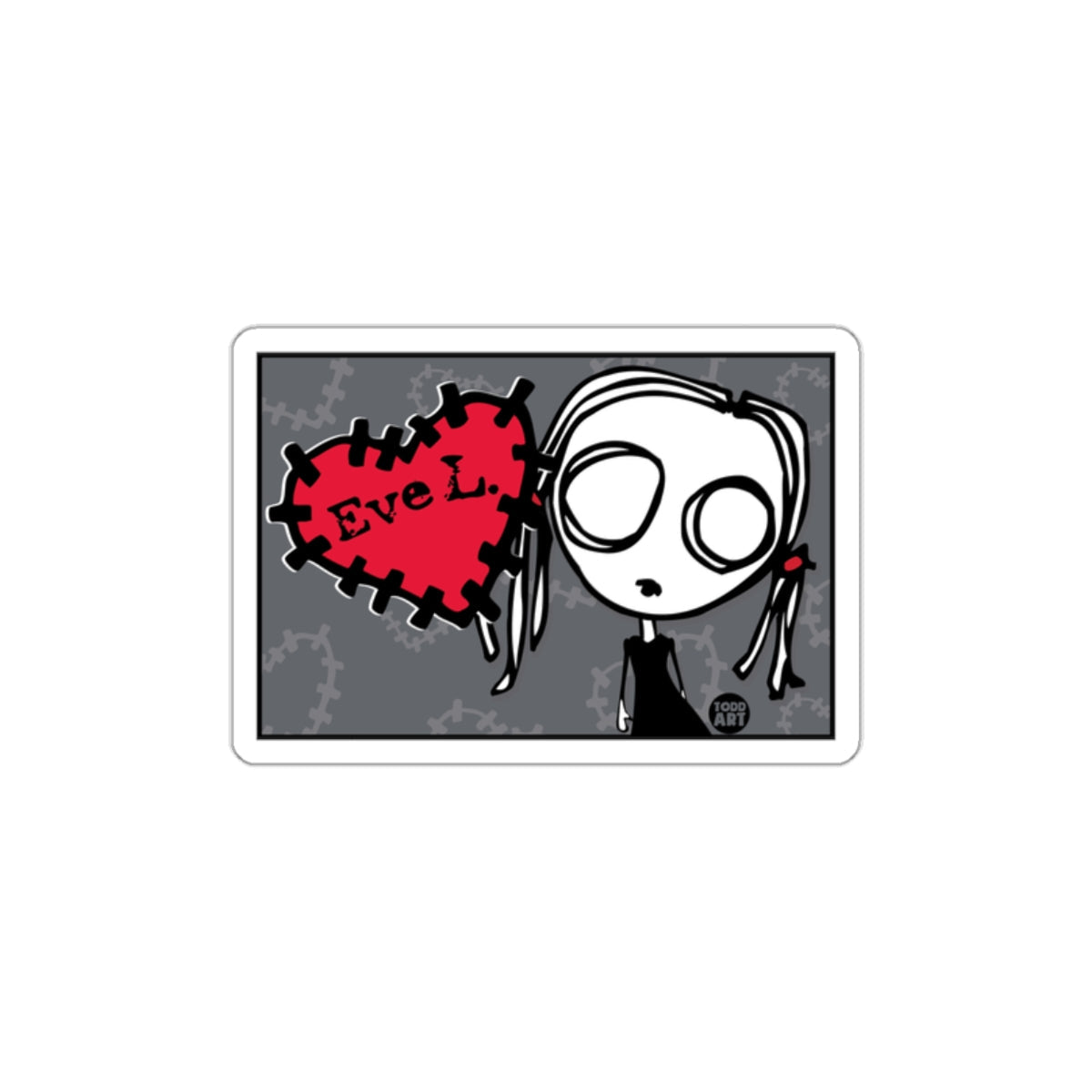 Eve L. Character with Heart Graphic Sticker