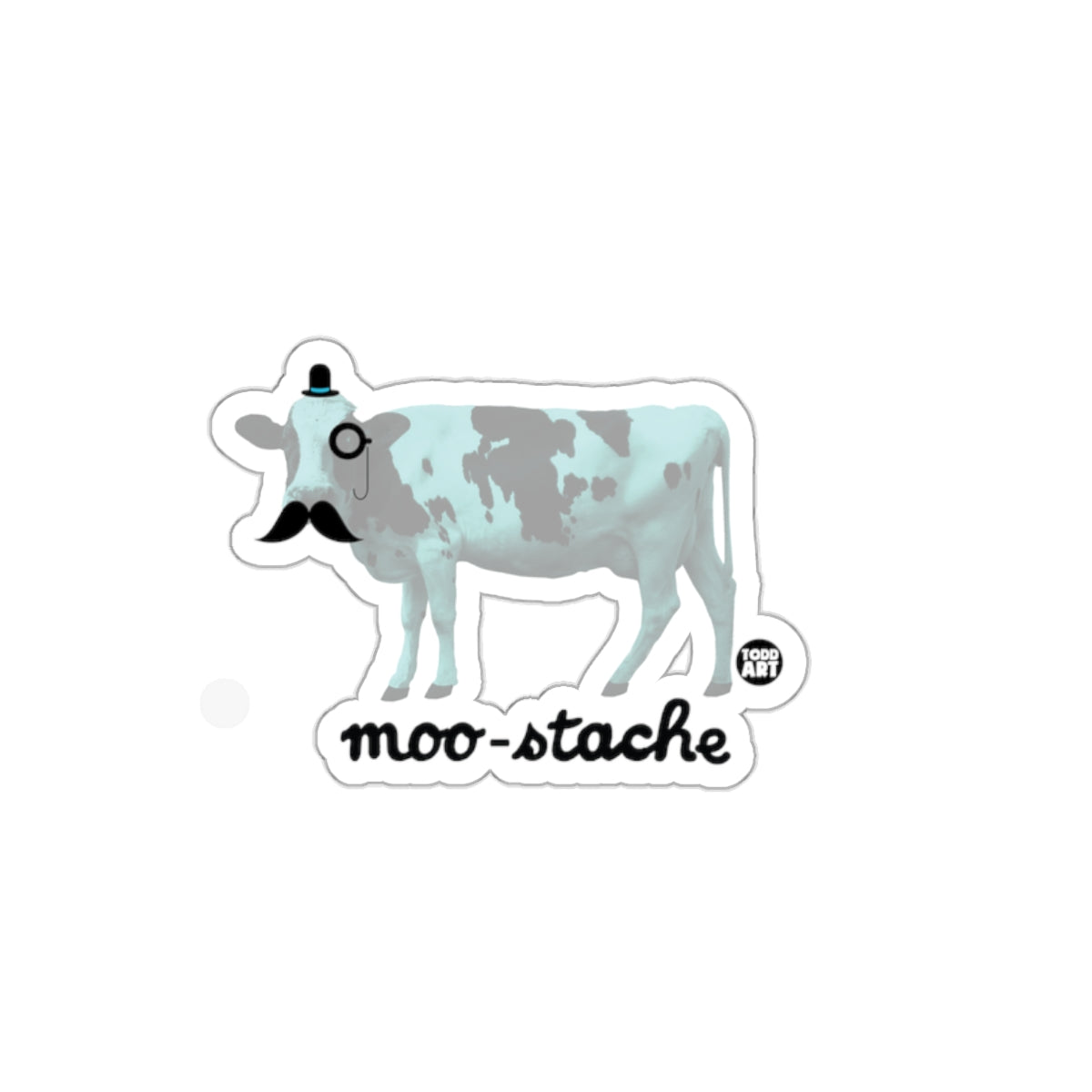 Moo-stache Cow Sticker for Farm Animal Lovers