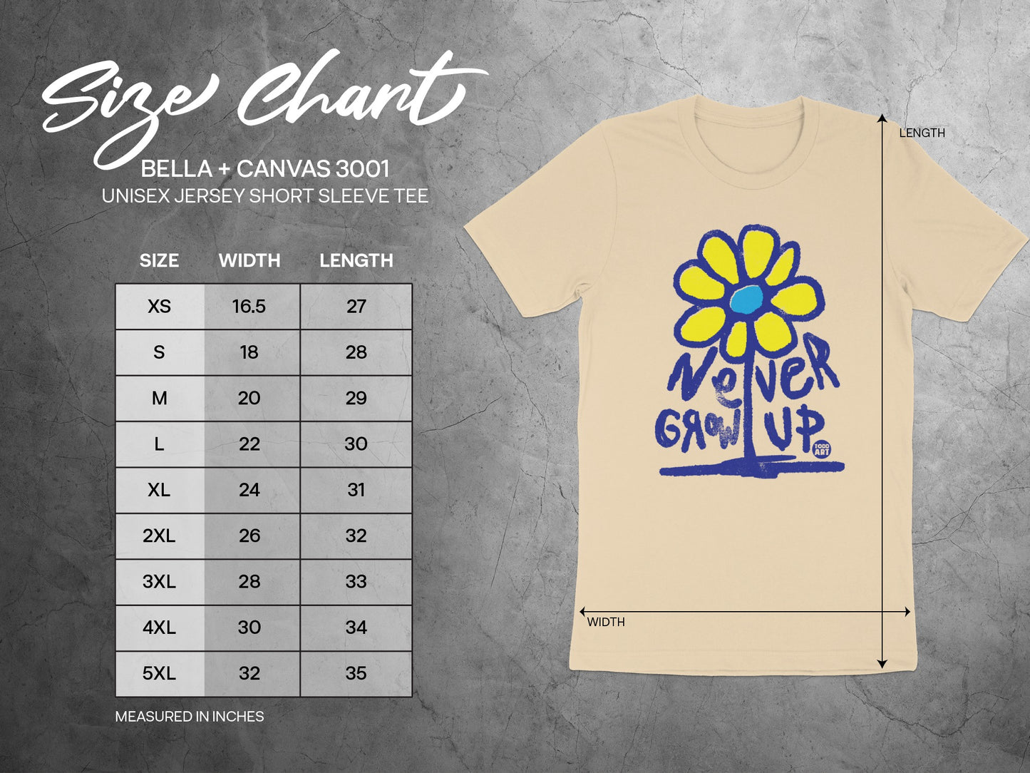Never Grow Up Graphic Short Sleeve Tee