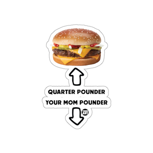 Funny Fast Food Quarter Pounder Sticker for Laptops and Cars
