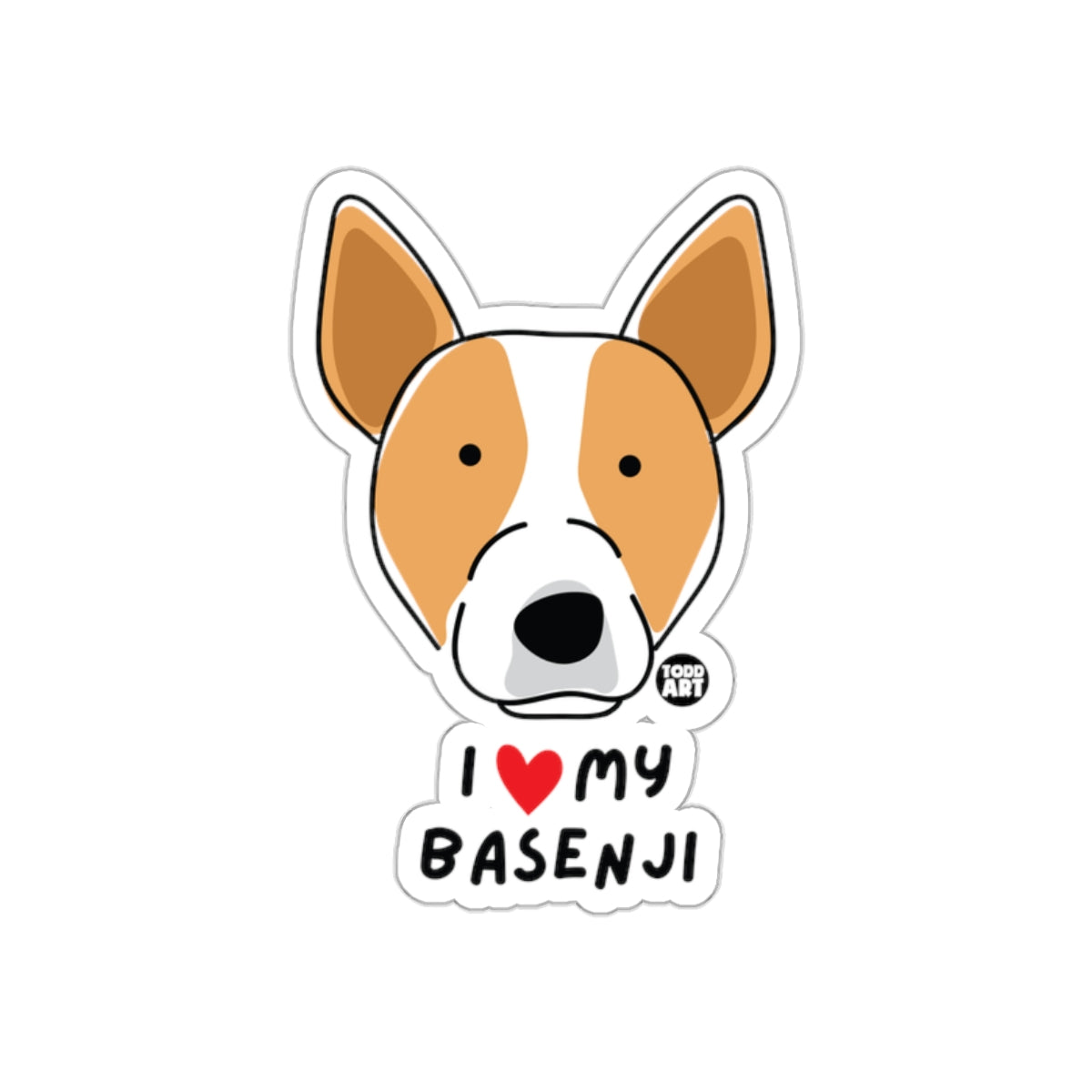 I Love My Basenji Todd Art Sticker