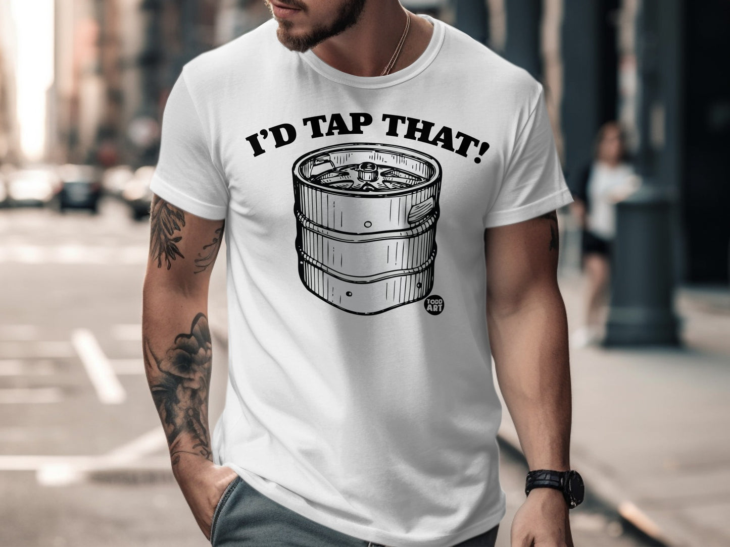 I'd Tap That Beer Keg Graphic Design T-shirt