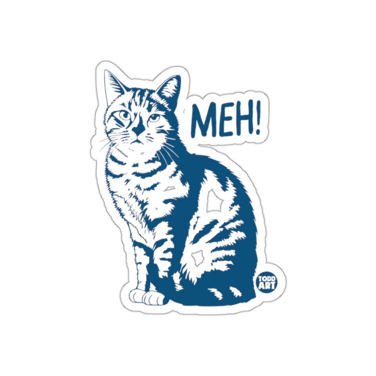 Meh Cat Sticker for Your Personal Belongings