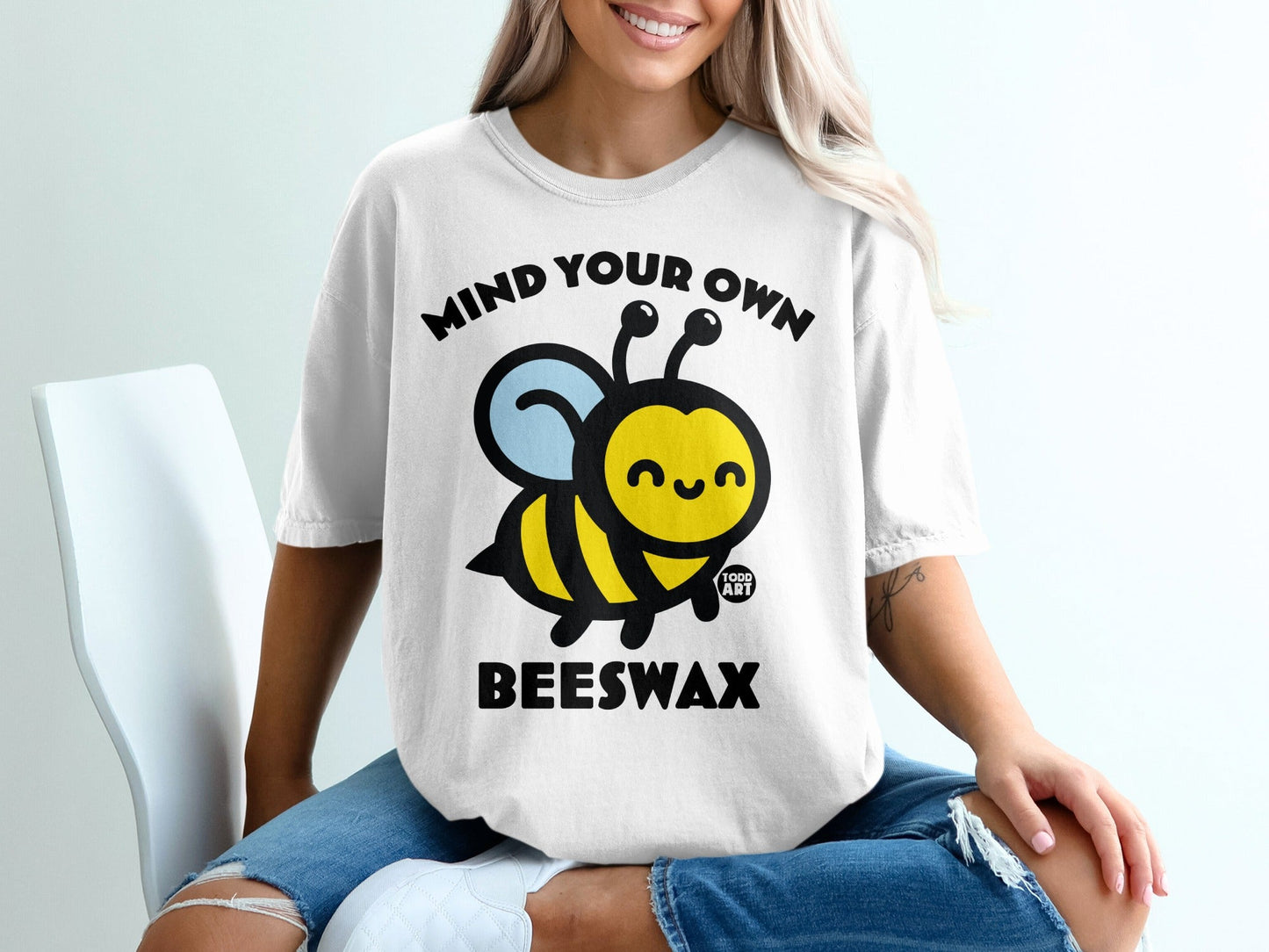 Mind Your Own Beeswax Adorable Cartoon Bee T-shirt