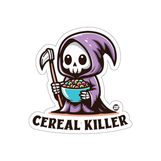 Cereal Killer Grim Reaper Holding Bowl Todd Art Stickers