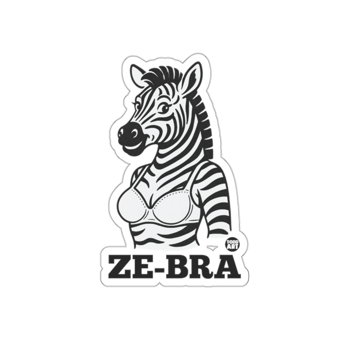 Unique Zebra Girl Sticker Cartoon Art