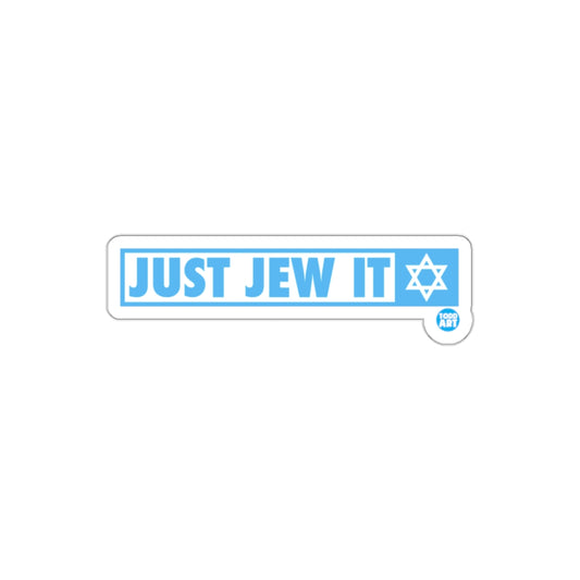 JUST JEW IT Blue and White Star Design Sticker