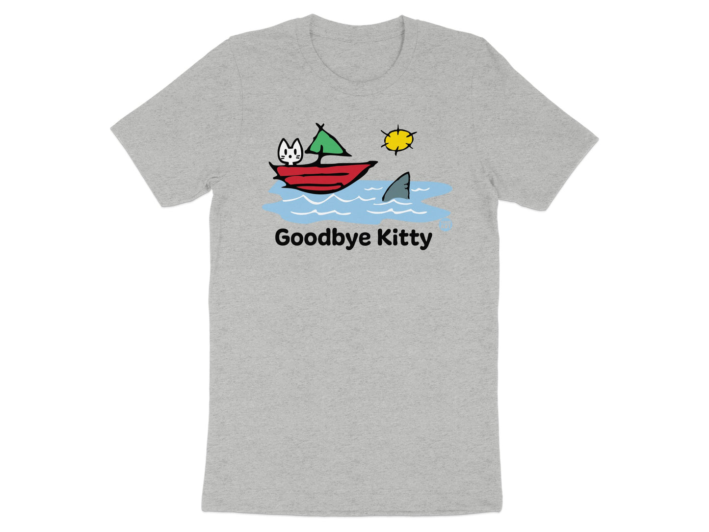 Funny Cat on Boat with Goodbye Kitty Jokes T-shirt