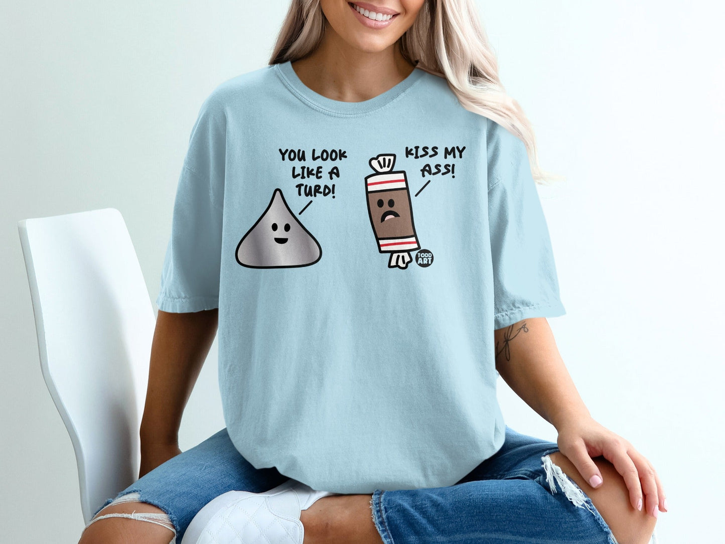 Funny Humor T-Shirt with Cartoon Graphics and Slogans