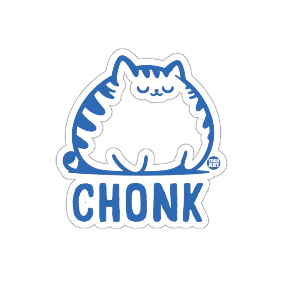 Cute Chonk Cat Line Art Design Todd Art sticker