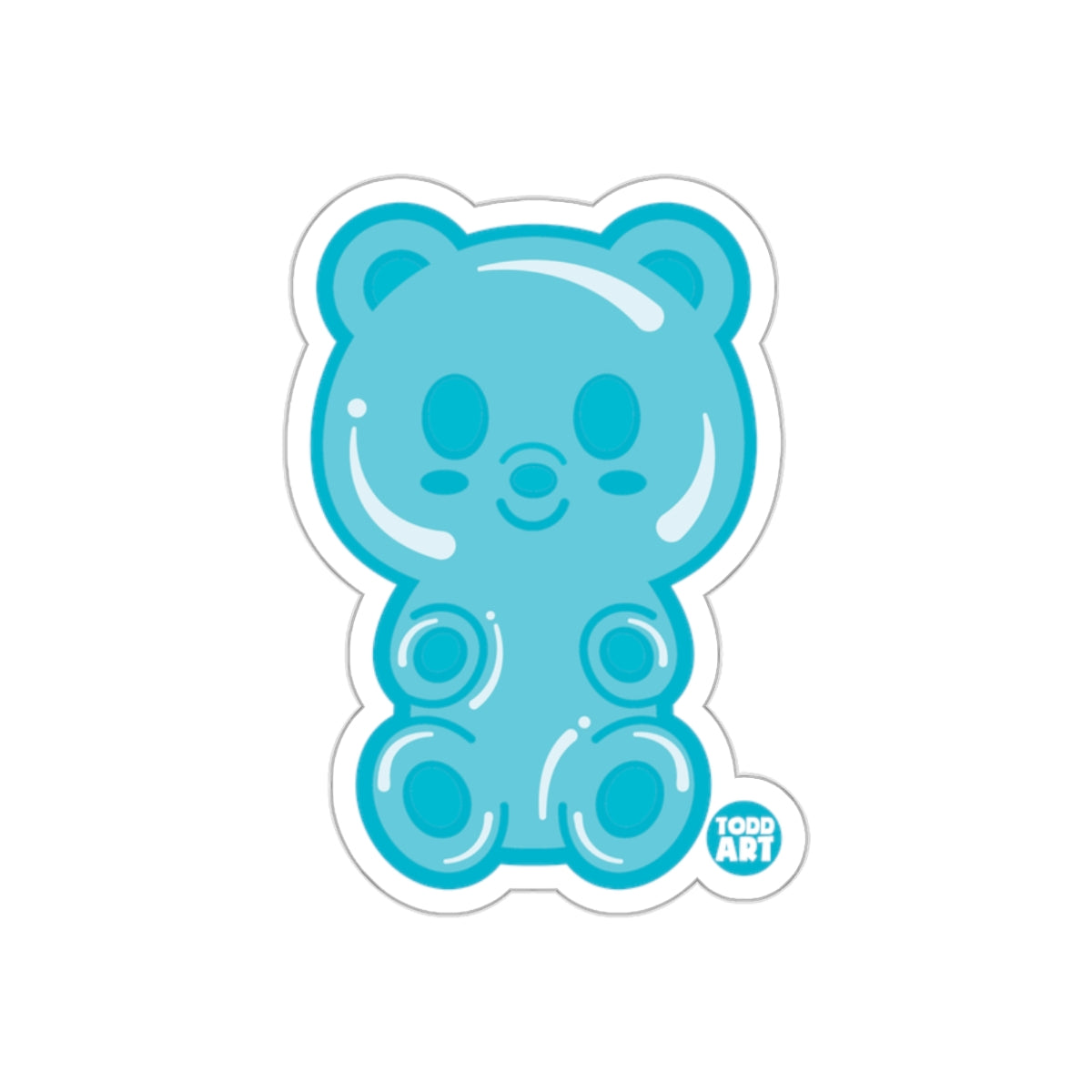 Cute Blue Gummy Bear Cartoon Sticker Todd Art product