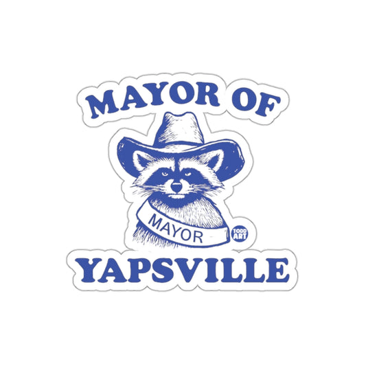Mayor of Yapsville Raccoon With Cowboy Hat Funny sticker